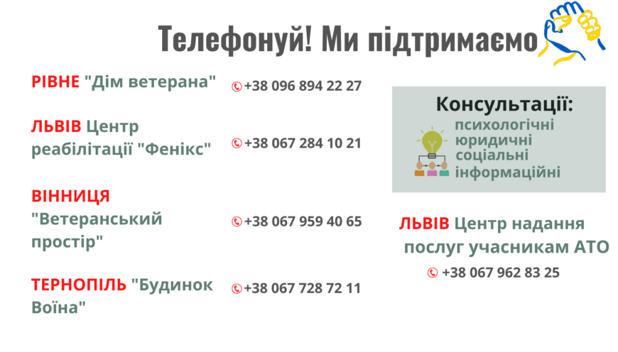 Телефонуйте. Ми підтримаємо